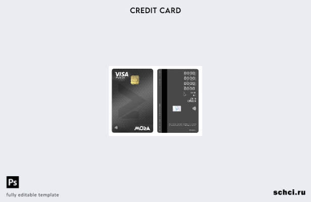 цифровая загрузка Мозамбик Moza Bank шаблон Visa Platinum кредитной вертикальной